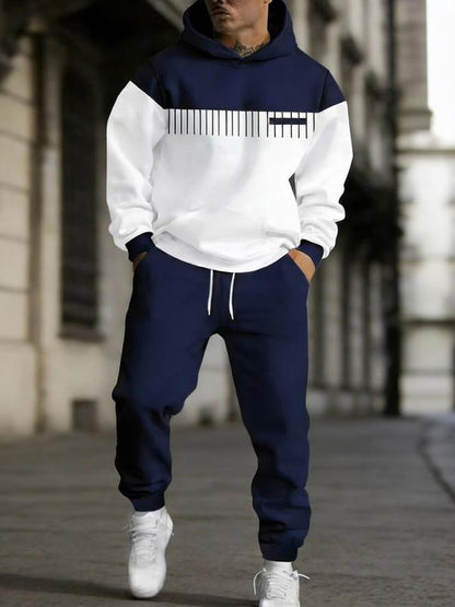 KZZ Simple Versatile Convenient Hoodie Set Clothes Menswear Long Sleeve Suits