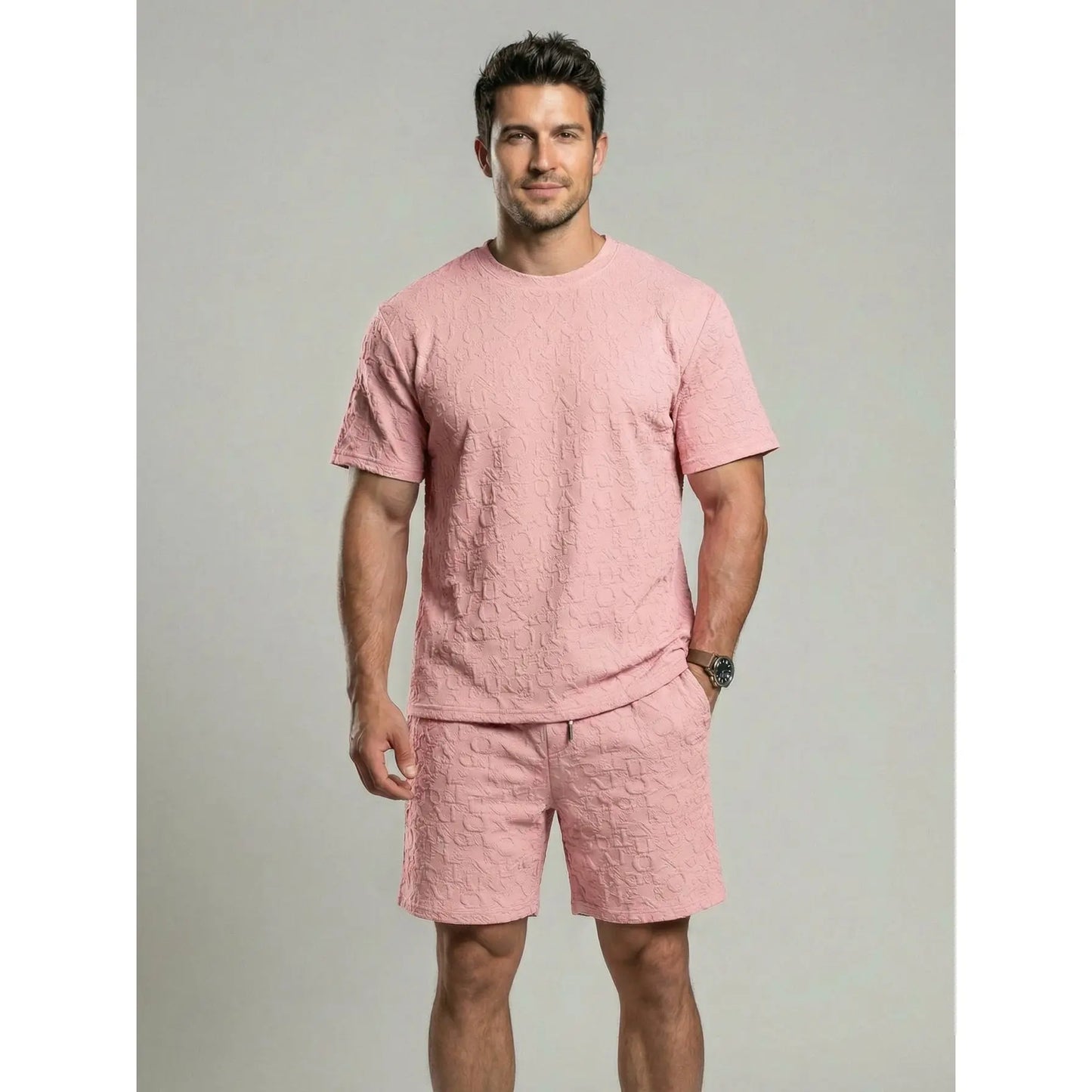 KZZ Men's Jacquard Two-Piece Set