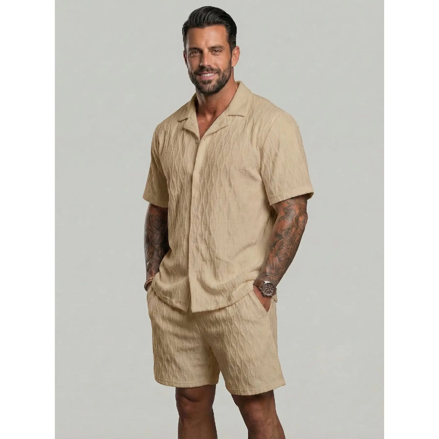 KZZ Summer Men's Casual Sports Suit