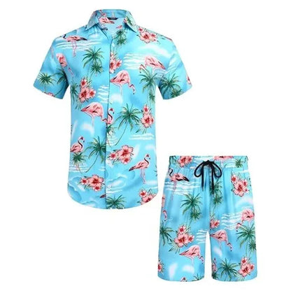 KZZ Men's Hawaiian-Style Suit
