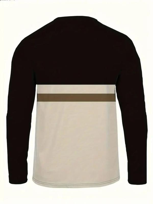 KZZ Men's Casual Long Sleeve Round Neck T-Shirt