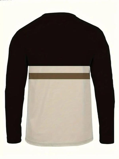 KZZ Men's Casual Long Sleeve Round Neck T-Shirt