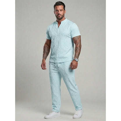 KZZ letter T-shirt and drawstring pants spring and summer casual set