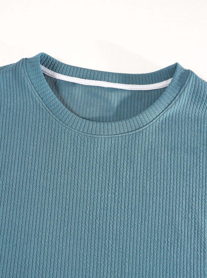 KZZ Men's Ribbed Knit Two-Piece Set