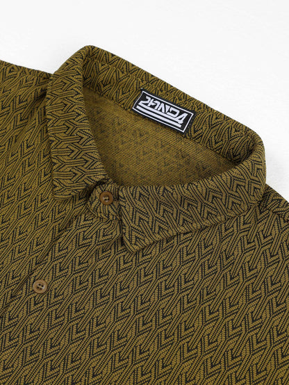 KZZ Men's New Stylish Jacquard Shirt and Shorts Set