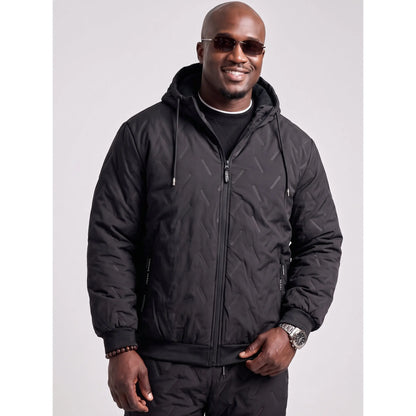 KZZ Men's Quilted Hooded Thermal Set
