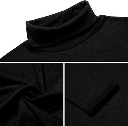 KZZ Sculpted Style Men's Lightweight Pullover Top Slim Fit Turtleneck