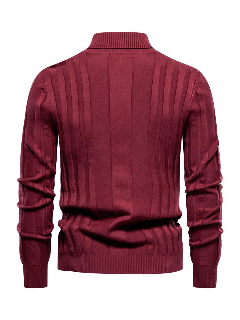 KZZ Men's Solid Turtleneck Sweater,Men's Knitwear for Daily Wear