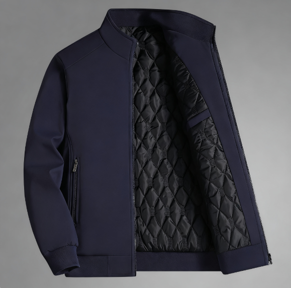 KZZ Men's Solid Color Zip Up Thermal Lined Fleece Jacket