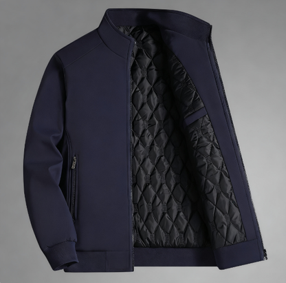 KZZ Men's Solid Color Zip Up Thermal Lined Fleece Jacket