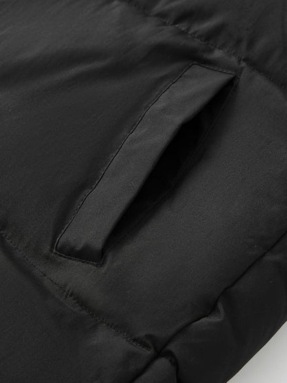 KZZ Men's Solid Color Pocket Zipper Hooded Coat