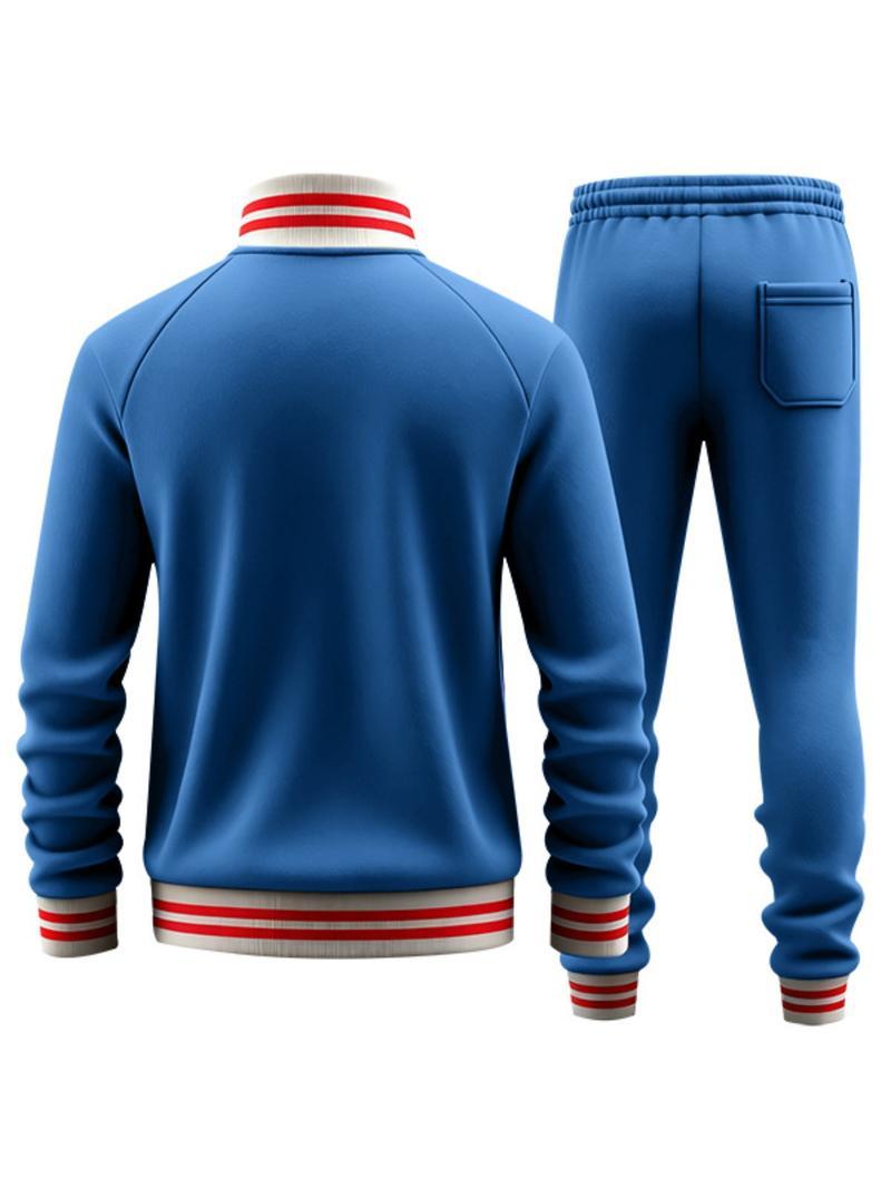 KZZ Men's Fall Fashion Set - Lightweight Loose-Fit Casual Stand Collar Sportswear