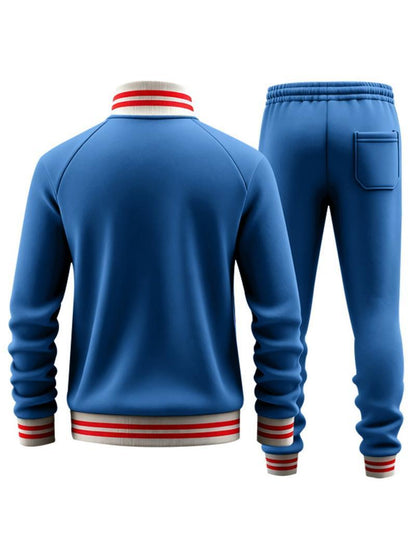 KZZ Men's Fall Fashion Set - Lightweight Loose-Fit Casual Stand Collar Sportswear