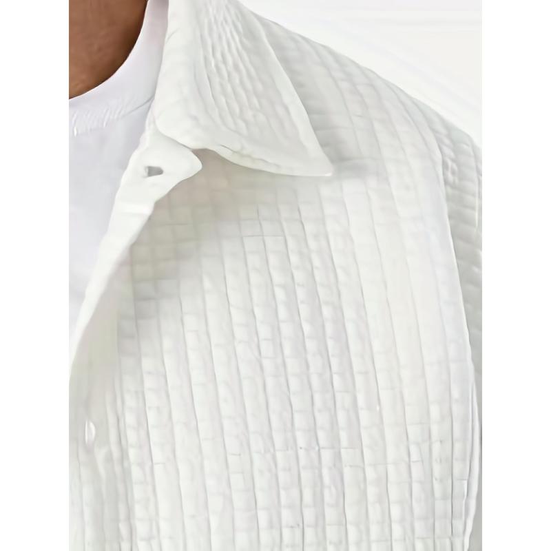 KZZ Men's Casual Outdoor Solid Color Long Sleeve Shirt and Pants Set