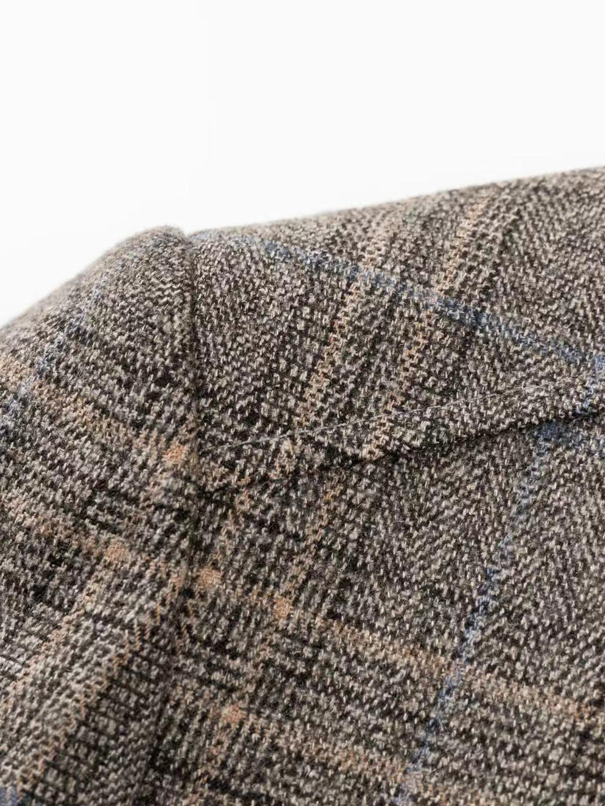 KZZ Men's Plaid Single-Breasted Blazer
