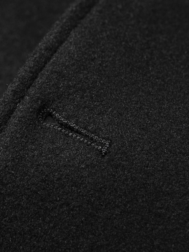 KZZ Men's Solid Color Overcoat, Elegant, Casual, Comfortable Long-Sleeved Button-Down Jacket