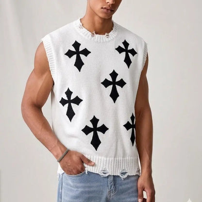 KZZ Street-Style Sleeveless Sweater