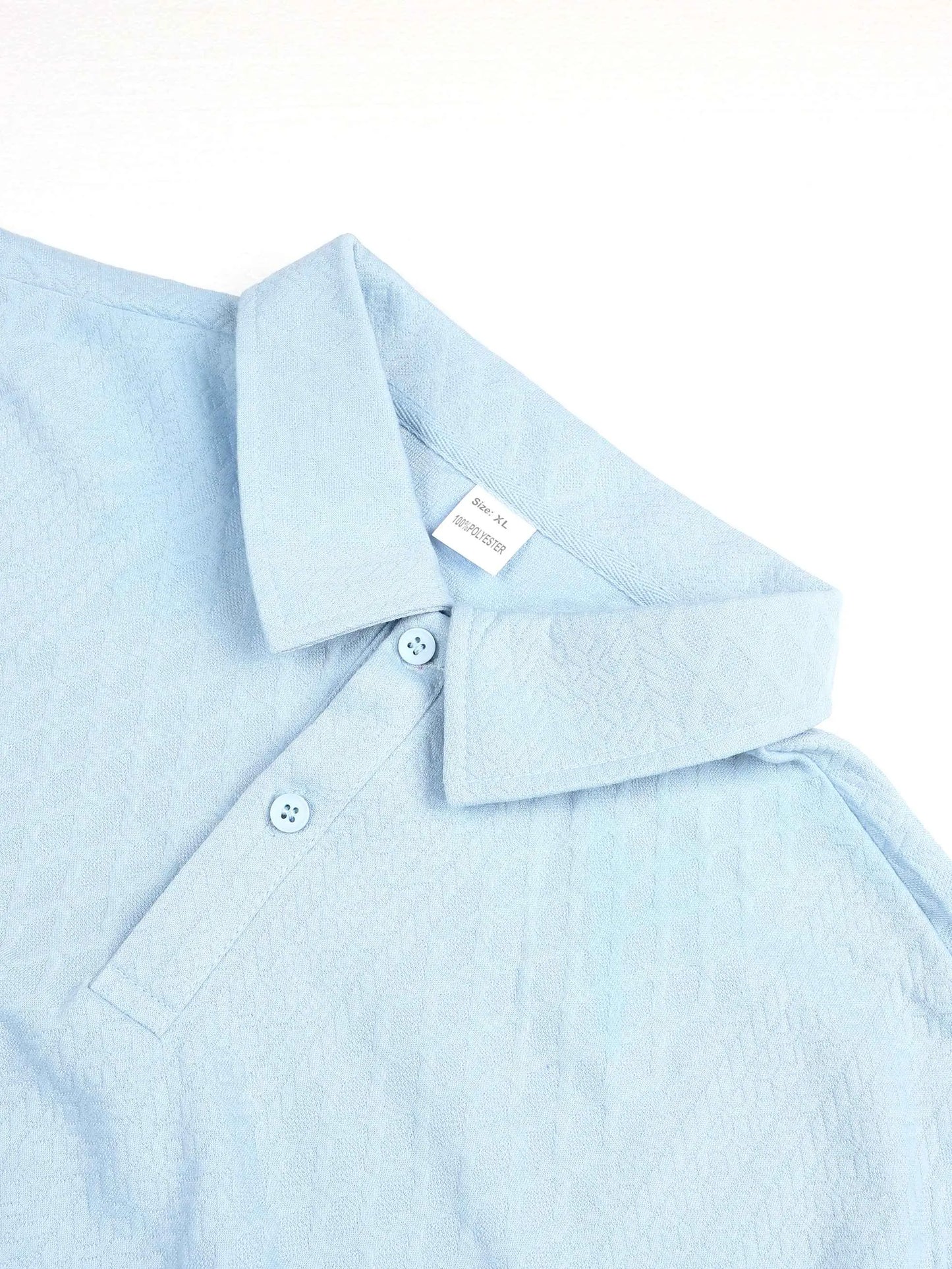 KZZ Men's Solid Polo Shirt & Drawstring Waist Shorts Set