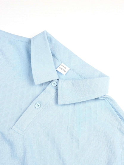 KZZ Men's Solid Polo Shirt & Drawstring Waist Shorts Set