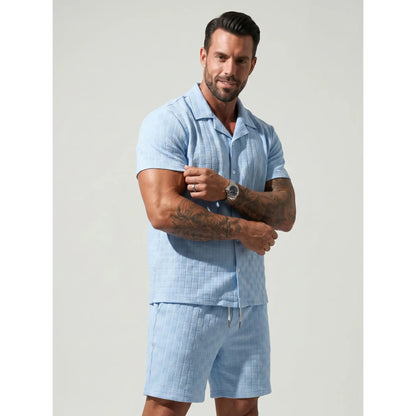KZZ Men's Textured Two-Piece Set