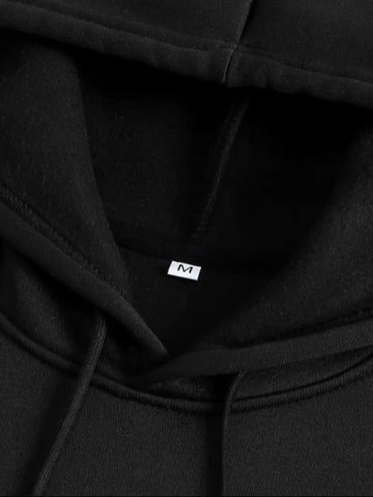 KZZ Men's Letter Print Hoodie Set