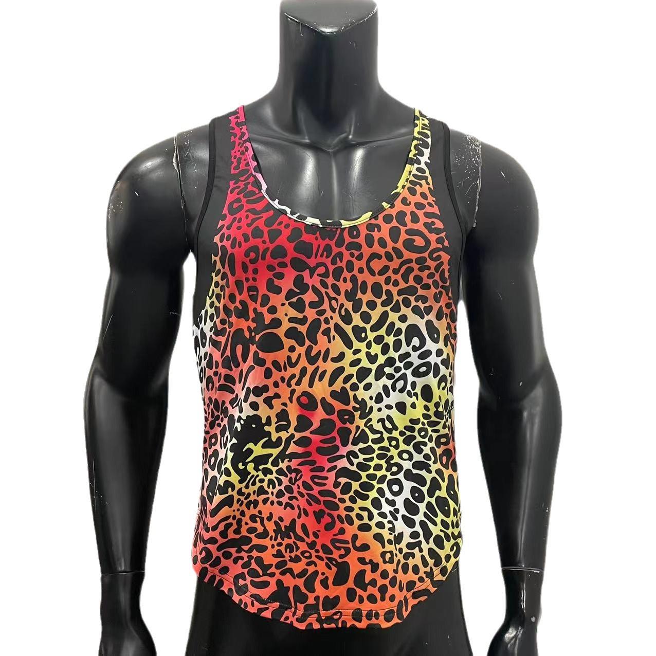 KZZ Men's Leopard Print Vest
