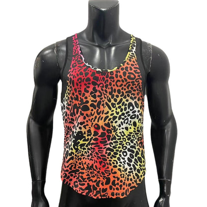 KZZ Men's Leopard Print Vest