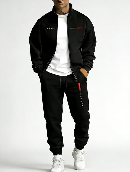 KZZ Two-piece set: printed zip-up jacket and sweatpants