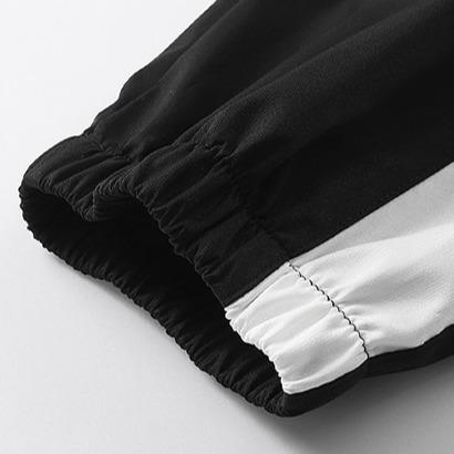 KZZ Men's  Casual Sports Hooded Splicing Set,Reflective Strips on Sleeves Elastic Drawstring Design on Pants