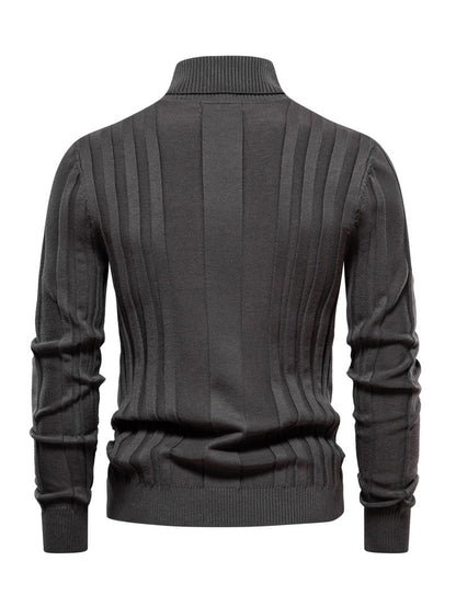KZZ Men's Solid Turtleneck Sweater,Men's Knitwear for Daily Wear