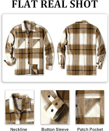 KZZ Fall Outfits Classic Menswear Flannel Shirts Casual