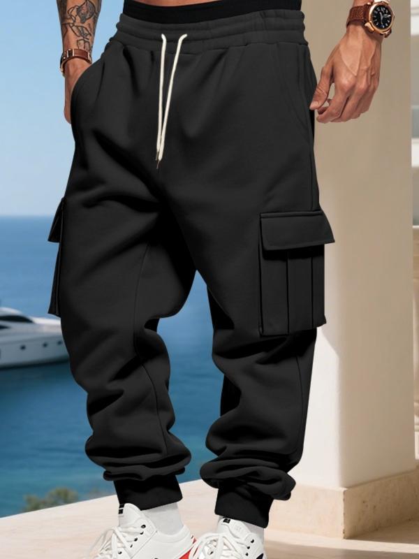 KZZ Men's Loose Fit Fleece Lined Cargo Pants