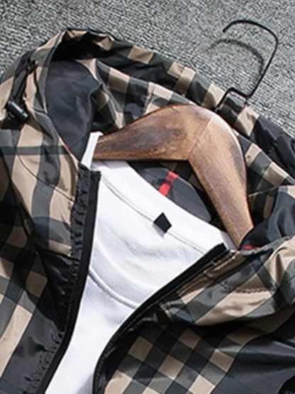 KZZ Men's Lightweight Hooded Jacket, Zip-Up Windbreaker