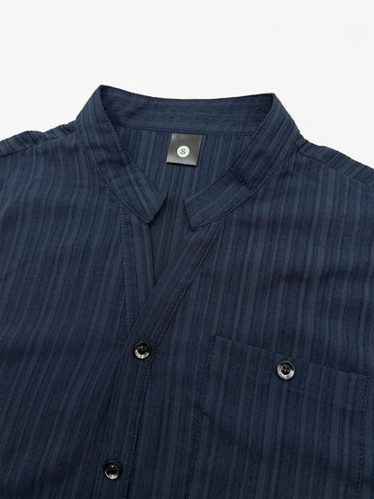 KZZ Men's Summer V-Neck Short-Sleeve Shirt
