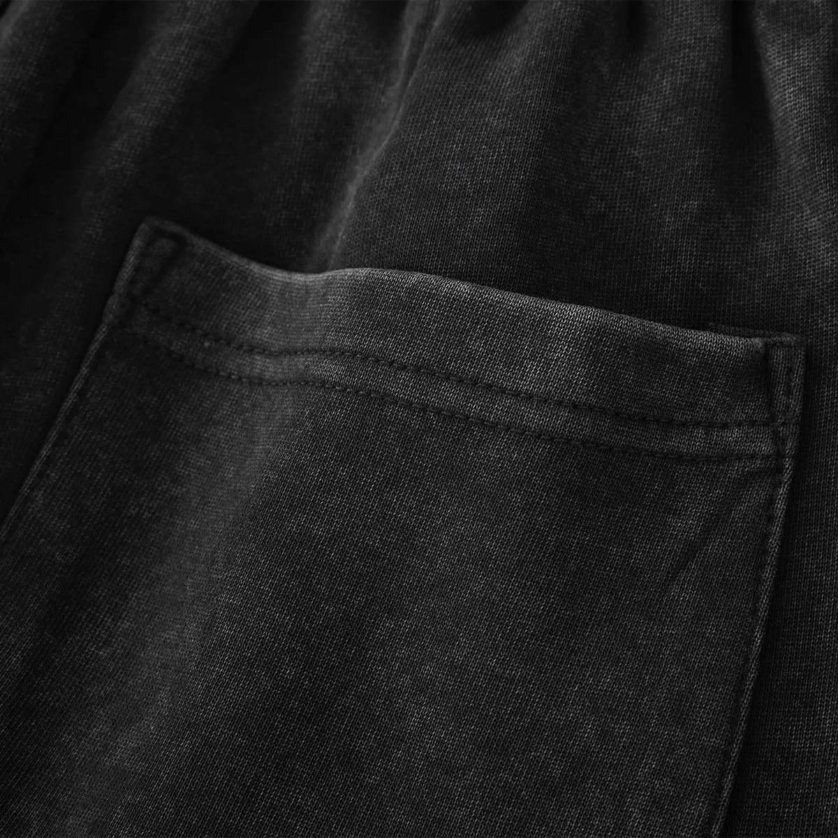 KZZ Men's Acid-Wash Solid Color Loose-Fit Casual Sweatpants