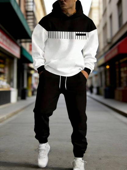 KZZ Simple Versatile Convenient Hoodie Set Clothes Menswear Long Sleeve Suits