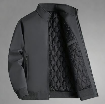 KZZ Men's Solid Color Zip Up Thermal Lined Fleece Jacket