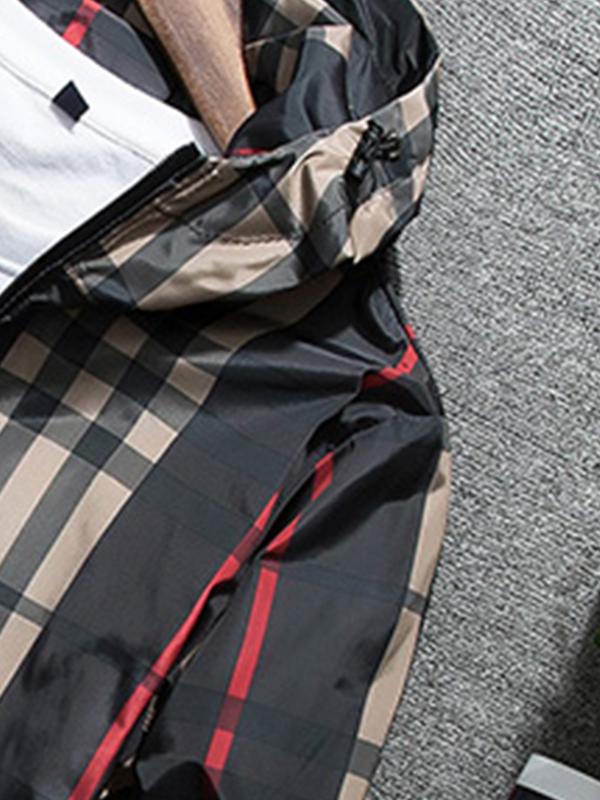 KZZ Men's Lightweight Hooded Jacket, Zip-Up Windbreaker