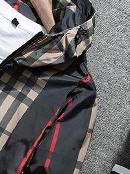 KZZ Men's Lightweight Hooded Jacket, Zip-Up Windbreaker