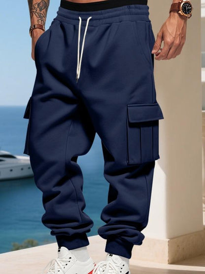 KZZ Men's Loose Fit Fleece Lined Cargo Pants