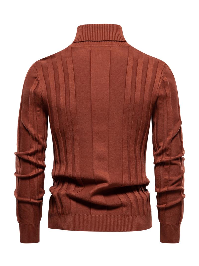 KZZ Men's Solid Turtleneck Sweater,Men's Knitwear for Daily Wear