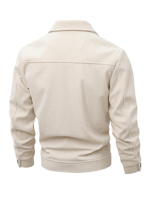 KZZ Men's Corduroy Jacket - Autumn/Winter Warm Collar Casual Coat
