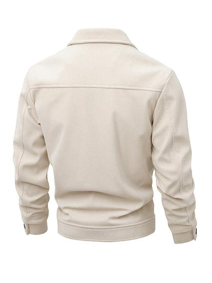KZZ Men's Corduroy Jacket - Autumn/Winter Warm Collar Casual Coat