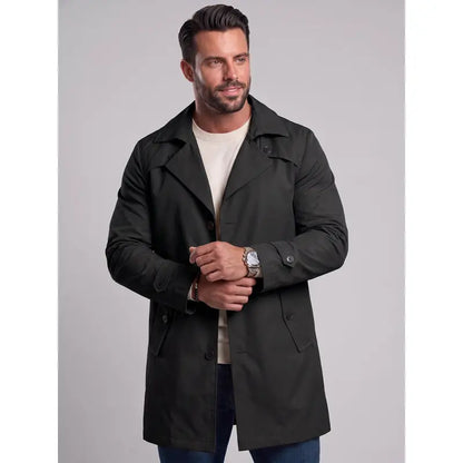 KZZ Men’s Classic Lapel Trench Coat