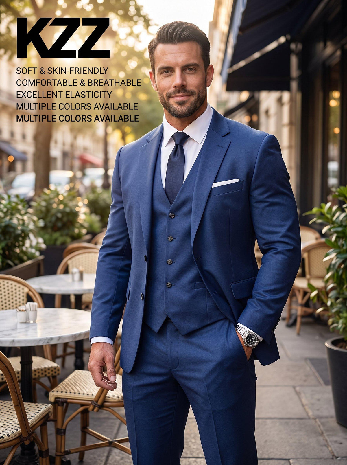 KZZ Men's three-piece suit
