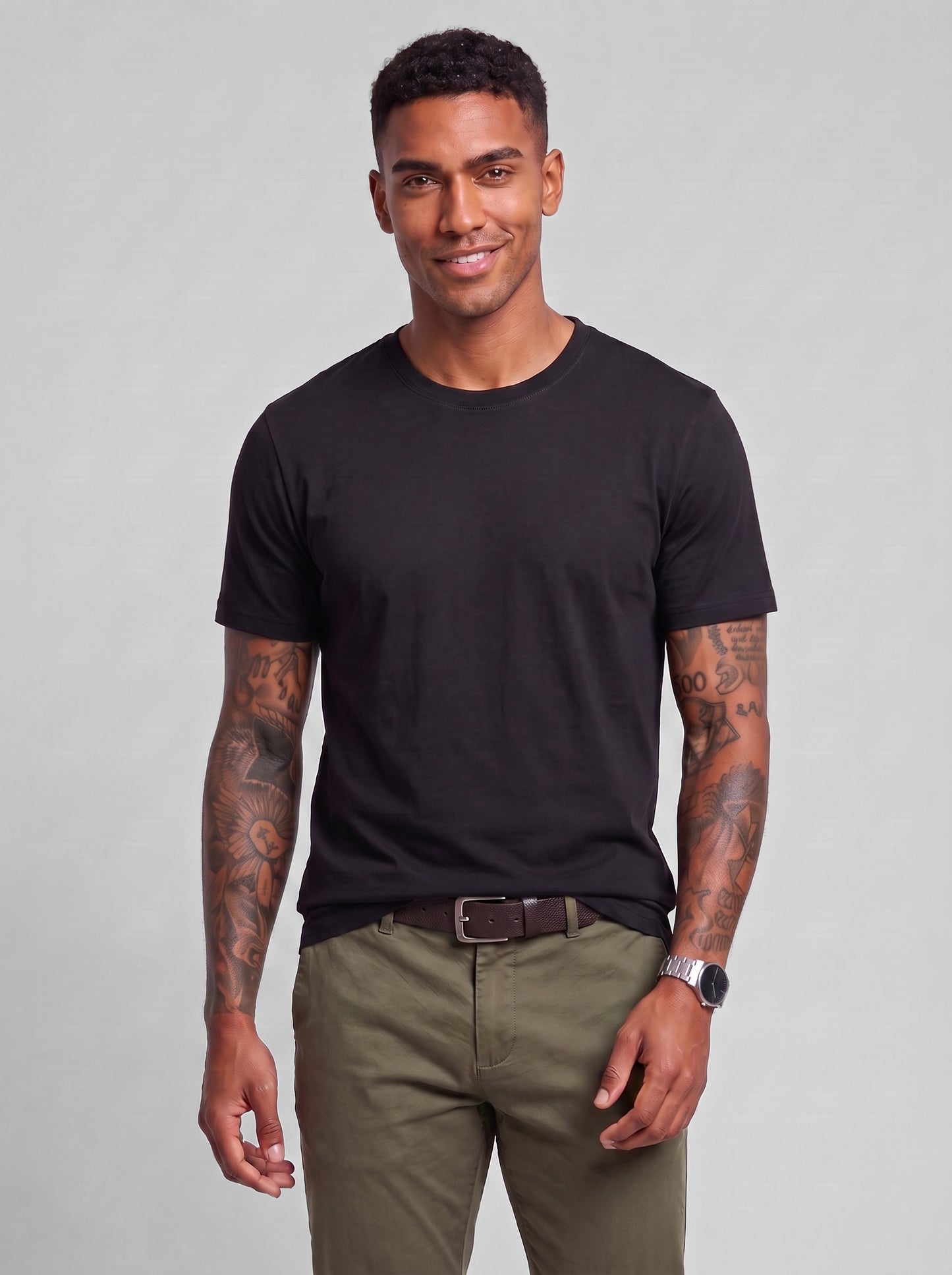 KZZ Men's loose-fit short-sleeve top
