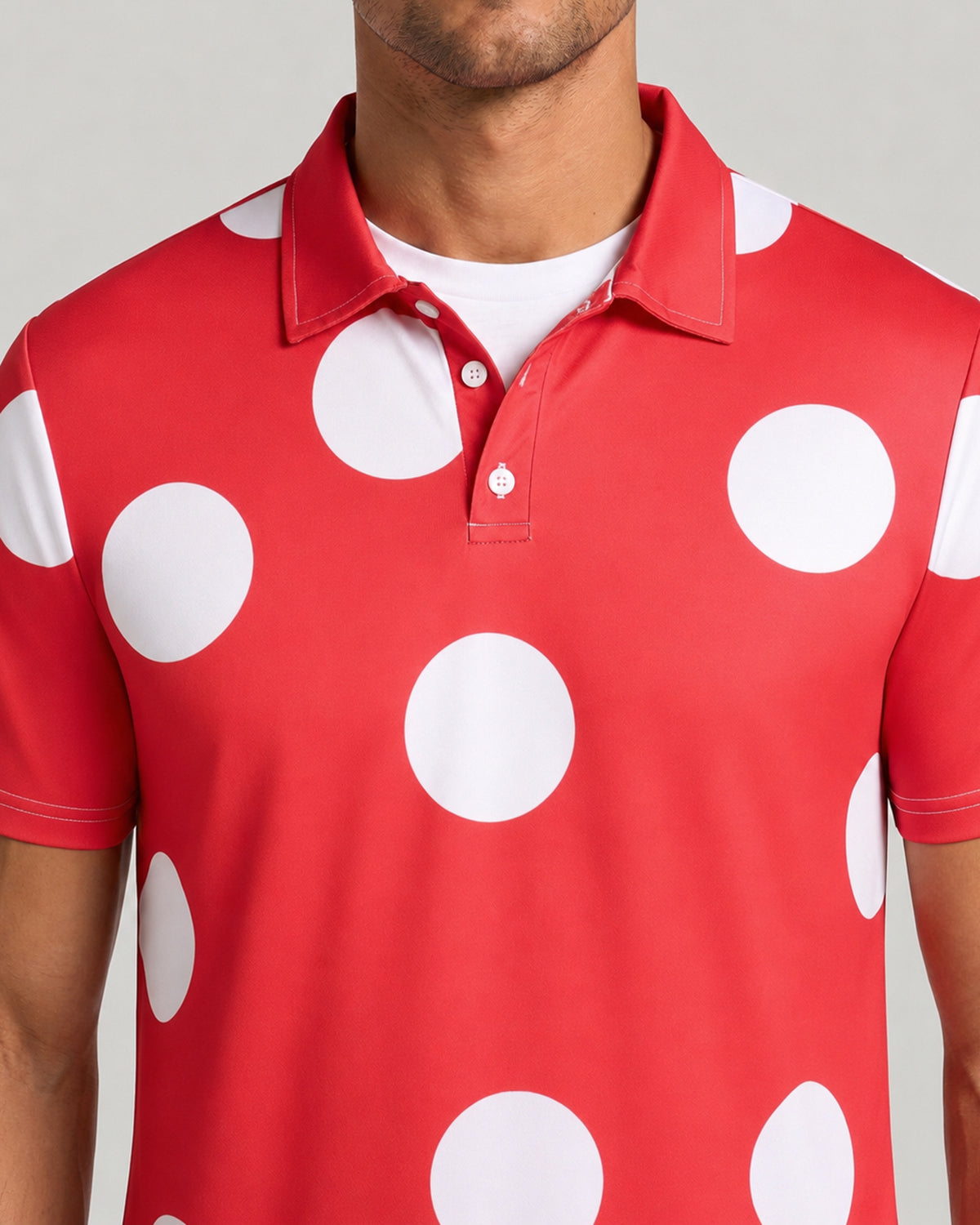 KZZ Men's Polka-Dot Polo Shirt