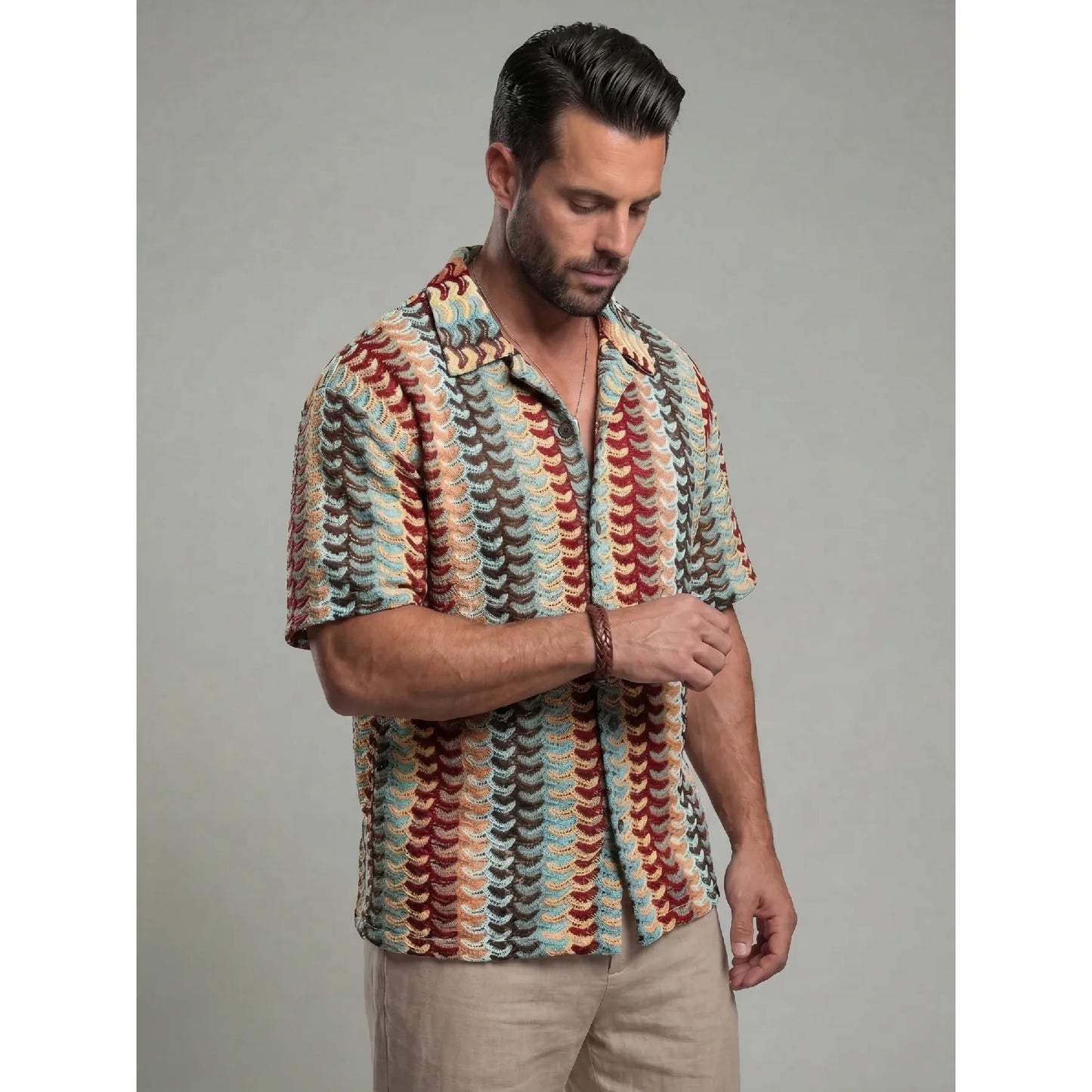 KZZ  New Summer Men's Knitted Shirt