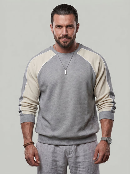 KZZ Men's Color-Block Sweatshirt