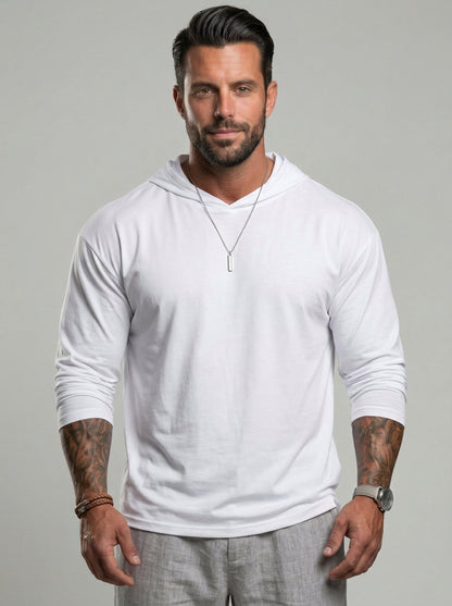 KZZ Hooded Drop-Cut Long Sleeve